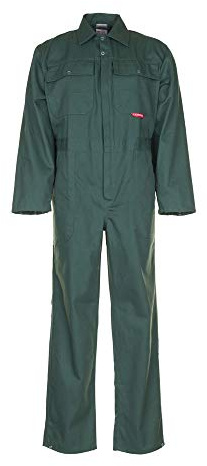 Planam 0139054 BW 290 Rallye-Anzug mit verdecktem Reißverschluss, mittelgrün, Größe 54