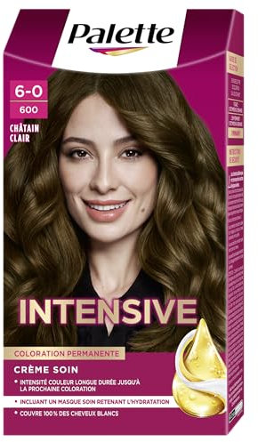 Schwarzkopf - Palette - Coloration Permanente Cheveux - Crème Soin - Couvre 100% des Cheveux Blancs - Tenue 8 semaines - Chatain Clair 600