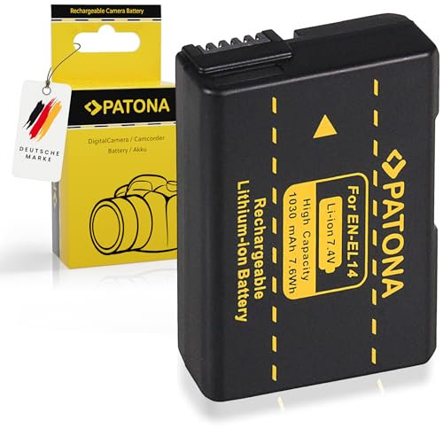 PATONA EN-EL14 Batteria 1030mAh compatibile con Nikon Coolpix P7000 P7100 P7700 P7800 D3100 D3200 D3300 D3400 D3500 D5100 D5200 D5300 D5500 D5600 5600 Df ENEL14 EN EL14 EN EL 14 EN-EL14a