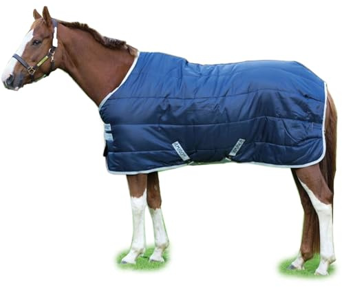 Horseware Amigo Insulator Pony Stable Blanket –Navy/Silver, Medium Size, 200 g, LEPSDNSNCS2449, - Bleu marine/gris, 125