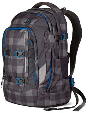 Satch Checkplaid Schulrucksack Sat-Sin-001-9B0, 45 cm, 30 L, Grey Black Checks
