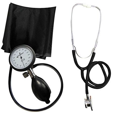 Tiga-Med - Sfigmomanometro professionale Tiga Pro 1, con stetoscopio a doppia testa, colore: nero