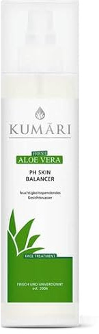KUMÃRI Naturkosmetik – PH Skin Balancer Gesichtswasser mit Aloe Vera spendet Feuchtigkeit & fördert die Hautregeneration – veganer Gesichtstoner mit 72% unverdünntem BIO Aloe Vera Pflanzensaft (250ml)