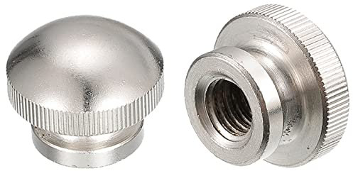 QUARKZMAN Zigrinato Pollice Dadi, 2pz M8 x D19mm x H16mm Carbonio Acciaio Dado Zigrinato con Collare Alto Testa Ceco Foro Zigrinato Pollice Dadi per Stampante 3D Parti