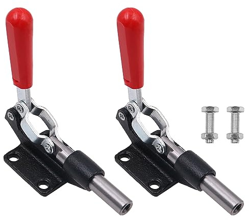 ZONADAH Set of 2 Plunger Stroke Metal Push Pull Toggle Clamps Straight-Line Action Clamps 42mm 386Kg - Heavy-Duty Clamping Tools for Woodworking, Metalworking, Welding, and Industrial Applications