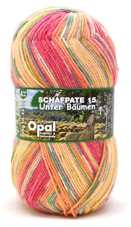 Opal Schafpate (425m) 15 Unter Bäumen Yarn - Wool-Blend, for Knitting Warm Socks with a Unique Colour Patterns, 11363, 1 x 100g