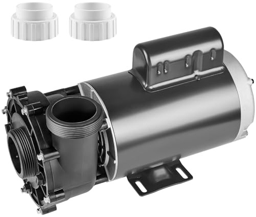 VEVOR Pompe de Spa à 2 Vitesses, Cadre 56, Pompe pour Bain à Remous, Haute Vitesse 1900 W Débit 43 m³/h 18 m ou Basse Vitesse 450 W Débit 21,5 m³/h 4,4 m, Interface Rotative à 90° avec 2 Ports 5 cm