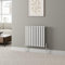 Radiant Living Designer Radiator Horizontal Oval Column Single Panel White Modern Rad 600 x 600mm