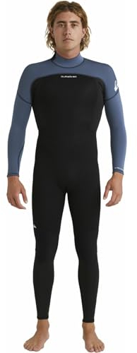 Quiksilver Prologue Herren-Neoprenanzug mit Reißverschluss hinten, 3/2 mm, Schwarz, Nähte: Flatlock-Außennähte, Eingang: Reißverschluss hinten