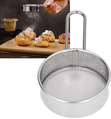 Mini tamis à farine rond, petit tamis à farine professionnel et pratique en acier inoxydable 304, 40 mailles fines, pour les boulangeries à domicile, les pâtisseries