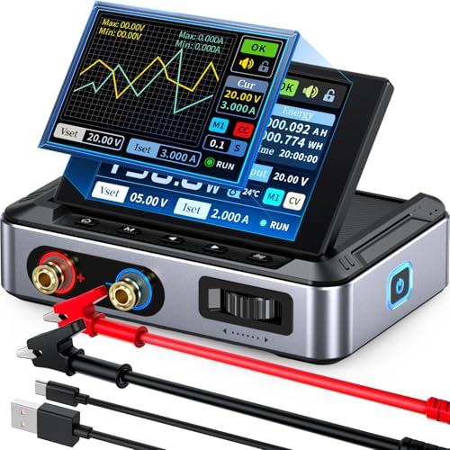 FNIRSI DPS-150 Fuente Alimentación DC Variable, 30V 5A Ajustable, Pantalla IPS de 4 Dígitos, <20mV Rizado, Programable por PD/QC/CC, para Laboratorio/CNC/Reparación Electrónica