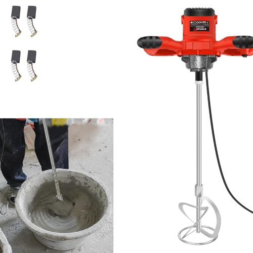 2600W Rührwerk, Betonmischer Handrührwerk Mörtelrührer, Farb-Mörtelrührer, 6-Gang-Getriebe 0-1700U/min, Quirl Mörtelrührer, M14-Gewinde, Rührgerät Mörtel für das Mischen von Farbe,Zement, Beton, 230V