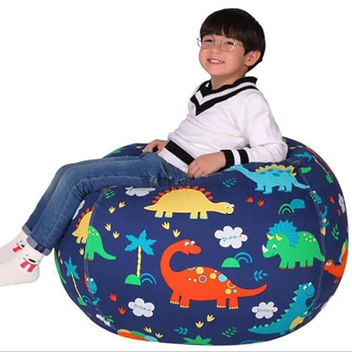 Borsa Portaoggetti per Giocattoli Peluche, Sacco Stoccaggio Bambini, Pouf in Peluche, Tela Grande Pouf Sacco per Animali Peluche, Comodo Morbido, per Bambini Leggere e Conservare i Giocattoli (Blu)