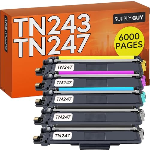 Supply Guy TN-243CMYK Toner Kompatibel med Brother TN-247 för Brother MFC-L3750 CDW, MFC-L3770 CDW, DCP-L3550 CDW, MFC-L3710 CW, HL-L3210 CW, HL-L3270 CDW, HL-L3230 CDW Multipack 5 tonerkassett