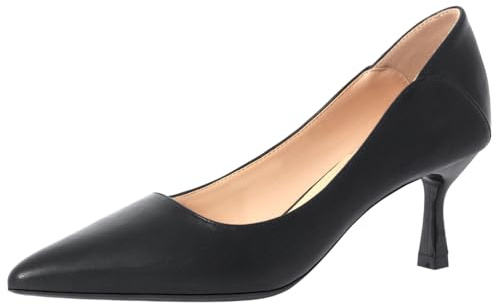 Wtharosa Escarpins Classiques pour Femmes Bout Pointu en Cuir Talon Bas Chaussures Professionnelles Bureau pour Usage Quotidien Travail Soirée,Black(Heel:4cm),37 EU