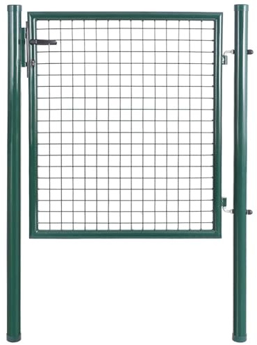 Stakmann Cancello Porta a Rete per Recinzione con Maniglia 100 x 150 cm, Cancelletto Pedonale per Giardino in Acciaio Verniciato con Chiusura a Doppia Chiave Inclusa, Resistente Intemperie e Robusto