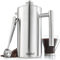VonShef Edelstahl French Press für 12 Tassen, 1,5 L – Doppelwandiger Kaffeebereiter mit Messlöffel/Beutelverschluss, Spülmaschinengeeignete French Press Thermo mit Schieber