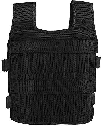 Laufen Gewichtsweste, Oxford Tuch Atmungsaktiv 15 kg Ungefüllte Gewichtsweste Trainingsweste Leere Gewichtete Krafttrainingsjacke Mit 32 Taschen für Workout Fitness