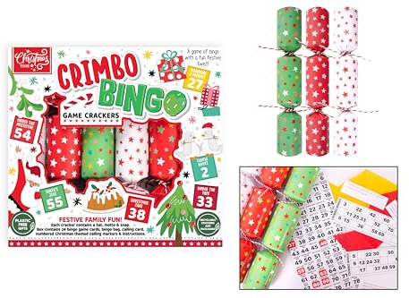 RSW Weihnachts-Bingo-Spiel - 6er Pack Crimbo Bingo Family Game Crackers