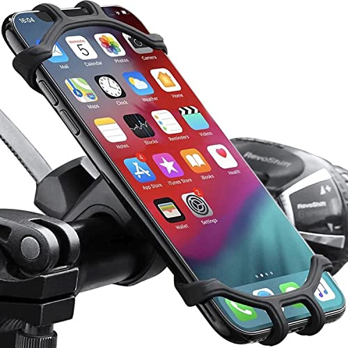 Retoo Handyhalterung Fahrrad Silikon, Abnehmbar 360° Verstellbare, Universal Motorrad Handyhalter für 3,5-6,5 Zoll Smartphone, Handy Halter Abnehmbar für Lenker Motorrad, Rennrad, MTB und E-Bike