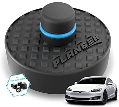 PLANGER® Tesla Cric en caoutchouc - ENRGY PAD + 4 COUVERCLE DE VENT (Modèle 3 - Modèle S - Modèle Y - Modèle X) 10 ans de garantie - Résistant aux chocs 3t
