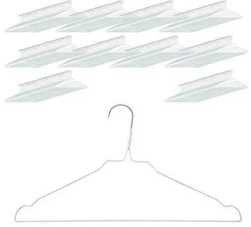 Quality-Collection Grucce appendiabiti in filo metallico con barra per pantaloni e tacche rock, colore bianco (450)