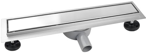 iYueMps Canaletta Scarico Doccia 60cm 2 in 1 in Acciaio Inox,Scarico Doccia Sifone girevole a 360° con filtro antiodore e filtro per capelli,Canalina Doccia Filo Pavimento,Scarico Rapido