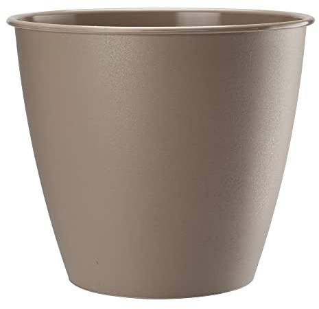 VERDENIA Azalia Maceta Ligera para balcón, Maceta Decorativa para Plantas para Interior y Exterior, de plástico, Redonda, Muchos Colores, 17 cm, Color Beige