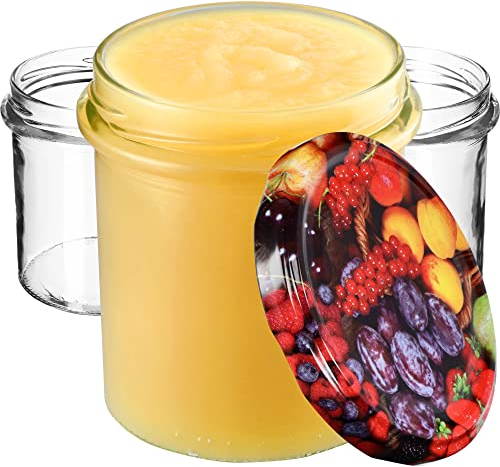 KADAX Lot de 100 bocaux en verre avec couvercle à visser fi82 mm, bocaux de conservation pour champignons, confitures, miel, pots à confiture avec couvercle, bocaux hermétiques à offrir, pots à vis