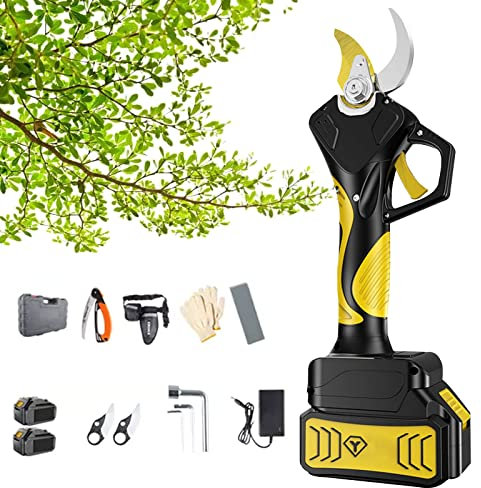 Podadera Bateria Inalámbricas Profesional 21V Tijeras de Podar Eléctricas Diámetro de Corte de 40mm Cortador Eléctricas con 2x15Ah Baterías Recargable Tijeras de Podar para Árboles Jardín