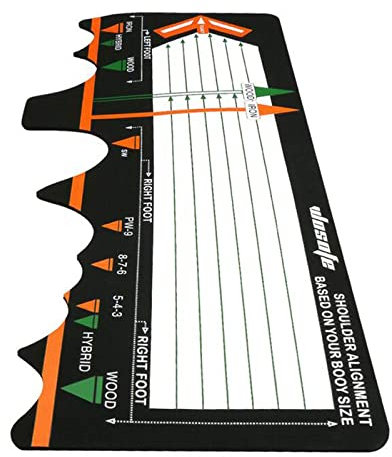 chiwanji Golf Practice Swing Mat, Golf Swing Trainer Beginner Position Assist Pads Golf Training Aid Pad for Indoor Outdoor Golf Club Equipment