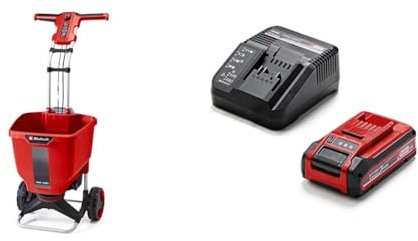 Einhell Akku-Streuwagen GE-SR 18/22 Li Power X-Change (18 V, 22 L, max. 6 m Streubreite, 6-stufige Streugeschwindigkeit, 6-stufige Streumengenregulierung, inkl. 3,0 Ah Akku + Ladegerät)