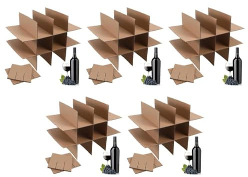 EXCEART 5 Sätze Trennwände Für Gewellte Trennwände Mittlere Umzugskartons Weinflaschenkartons Für Den Umzug Umzugsmaterial Glasverpackungsteiler Papier Beige 5 Stück * 5