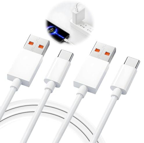 Supecesorio 2PC Câble USB C 6A 120W Charge Turbo, Câble USB C 2m, Type C Charge Rapide Câble de Transfert Données, pour 11T/12T/13T/14T/15, Redmi Note 14/13/12/11/10/Mi 11 Lite