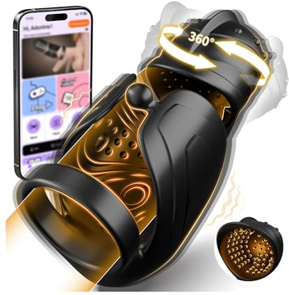 Masturbador Masculino Juguetes Sexuales Hombre - Vibradores de Pene APP para Entrenamiento Con Cabezal Oscilante de 360° y Fuerte Vibración, Vibradorador Hombre Juguetes Eróticos para Pareja Sexuales