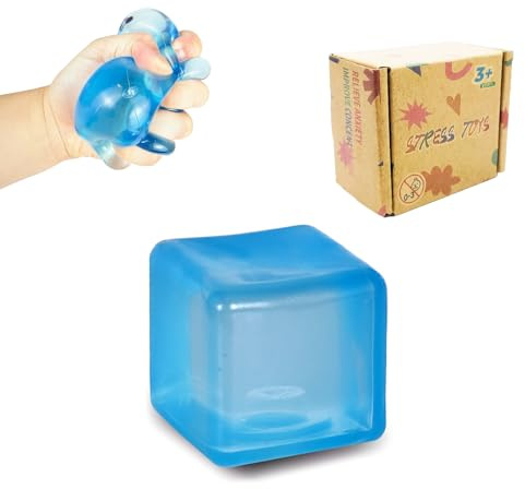 FazaVexior 1PCS Cube Stress Balls – Squishy Fidget Toys for Kids & Adults, Sensory Cubes for Autism, ADHD, Anxiety Relief, Classroom & Office Calming Toys