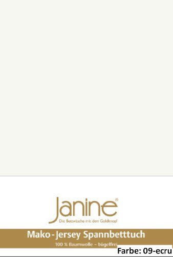 Janine Spannbettlaken Jersey 5007, Gr. 200x200 cm, Fb. 09 Ecru, Mako-Feinjersey