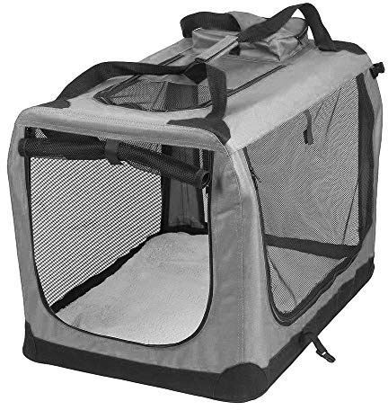 Petbarn Portable Soft Fabric Pet Carrier Folding Dog Cat Puppy Travel Transport Bag (Extra Large, Grey)