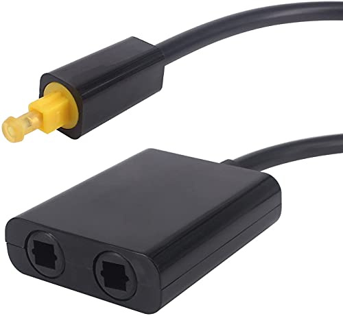 Tec-Digi Toslink Digital Optical Audio Splitter Adattatore 1 in 2 Out, Selettore a fibra ottica TosLink Converter (1 in 2 out)