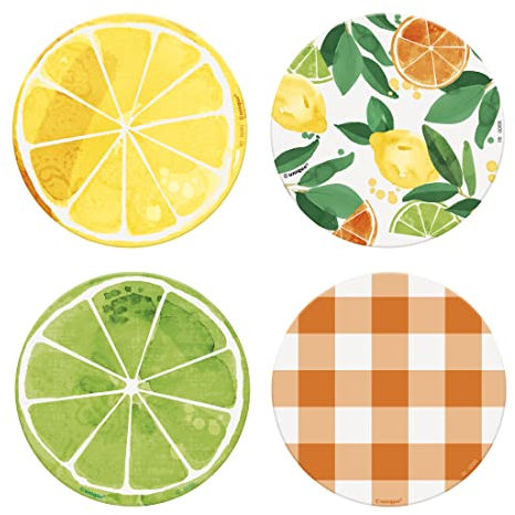 Unique 16468 Lot de 8 Dessous de Verre Motif Agrumes Multicolore