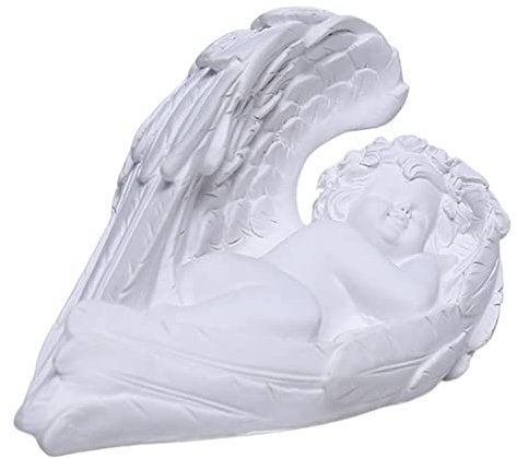 Voiakiu 2 Angel Sleeping Escultura – Regalos de cumpleaños para mujeres | Estatua de ángel durmiendo en alas Estatua de ángel tumbado escultura de ángel tumbado en alas Estatua de jardín