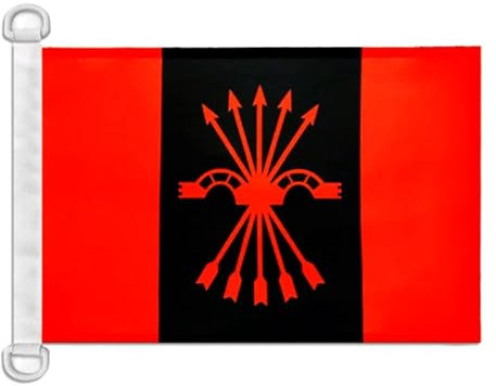 AZ FLAG – Bandera de falange española – 45 x 30 cm – Pabellón Nacionalista Nacionalista Guerra de España especial barco y exterior de malla bloqueada con anillos plásticos incorporados – 30 g