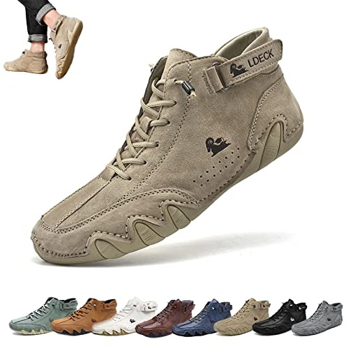 Bottes Hautes Italiennes En Daim Faites À La Main Avec - Becks Shoes Baskets Décontractées En Daim Imperméables For Hommes, Bottes Chukka Hautes For Hommes Antidérapantes Et Respirantes ( Color : Kaki