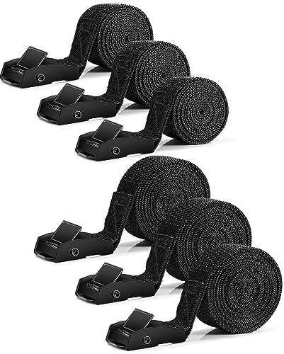 Royouzi 6 correas tensoras cortas 1 m 2 m, correas de amarre ajustables con cierre de sujeción, aleación de zinc, correa de sujeción inoxidable para bicicleta, motocicleta, paquetes de equipaje