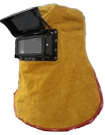 Máscara de soldadura de color verdadero, máscara de soldador, Trabajo de soldadura de cuero Casco de soldadura de cuero Máscara Filtro de oscurecimiento automático solar Lente Capucha de soldador Sold