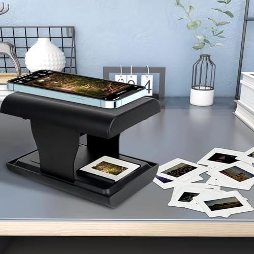 Escáner Móvil de Películas y Diapositivas, Escáner de Diapositivas y Negativos de 135 Mm/35 Mm con Retroiluminación LED para Películas Antiguas a JPG, para for iPhone, Teléfono