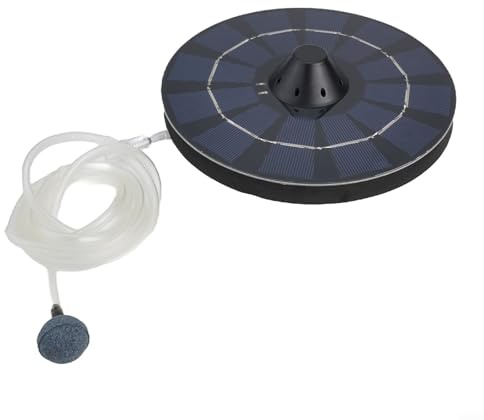 BlesConi Kit de bomba aireador de estanque con energía solar, con fabricante de burbujas de piedra de aire, para acuario, acuario, oxigenación de agua