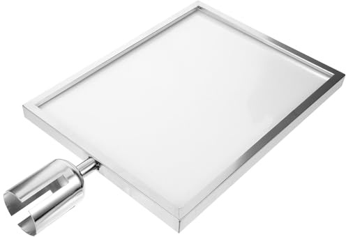 NUOBESTY Retractable Belt Sign Holder for Queue Line Pole A3 Silver Vertical Stanchion Safety Barrier Sign Holder for Crowd Control and Airport Queue Management
