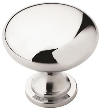 Amerock | Cabinet Knob | Polished Chrome | 1-1/4 inch (32 mm) Diameter | Edona | Drawer Knob | Cabinet Hardware (Pack of 25)