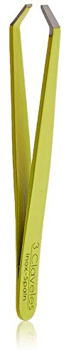 3 Claveles Pinza de Depilar, Punta Cangrejo, Verde, 9 cm